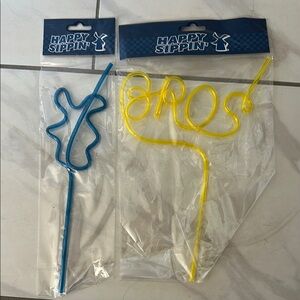 Dutch brothers Happy Sippin' Blue and Yellow crazy Straws